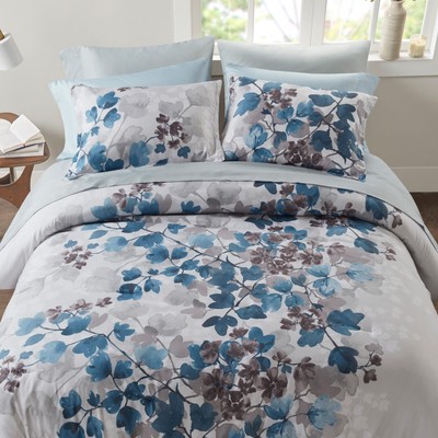 Essentials Queen Comforter Set with Sheets Floral Bed in A Bag Soft Microfiber C-image