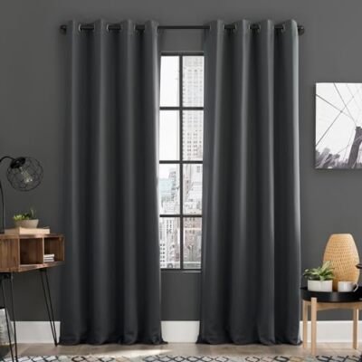 Sun Zero Soho Blackout Energy Efficient Grommet Curtain Single Panel-image
