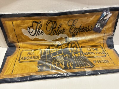 Pottery Barn Polar Express Pillow Cover All Abroad To North Pole 16x26-image