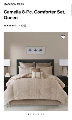 Madison Park 8 Piece Comforter Set New Queen Natural -image