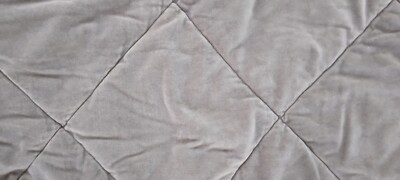 Pottery Barn Flagstone Gray Diamond Velvet Tie Standard Shams Set of 2 GUC!-image