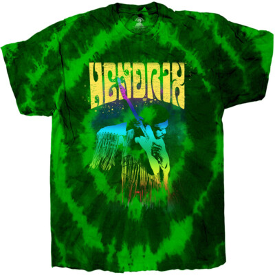Jimi Hendrix - Hear The Vibe Dip Dye - Green t-shirt-image