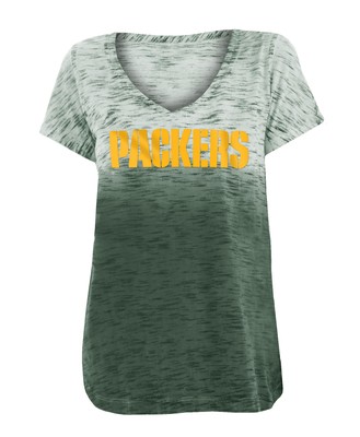 Green Bay Packers Dip Dye Gradient V-Neck Shirt-image