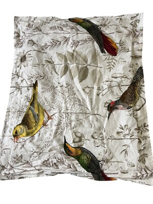 Pottery Barn Organic Cotton Bird Print Pillowcase 1 Pillowcase-image