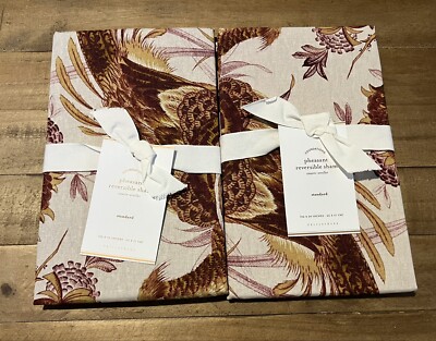 Pottery Barn Pheasant Reversible Standard Shams Set Of 2-image