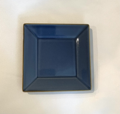 Pottery Barn Plate Blue Dessert Salad Bread Appetizer  Dish Platter Asian Decor -image