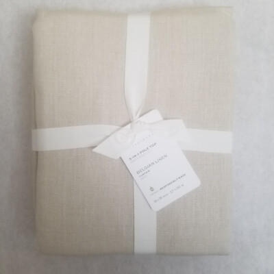 Pottery Barn Belgian Linen With Libeco Curtain 50x96 Unlined Natural-image