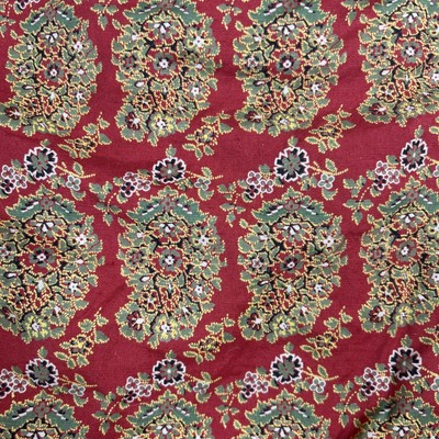 POTTERY BARN King Duvet Cover tres grand lit Paisley Red Cotton Linen Blend-image