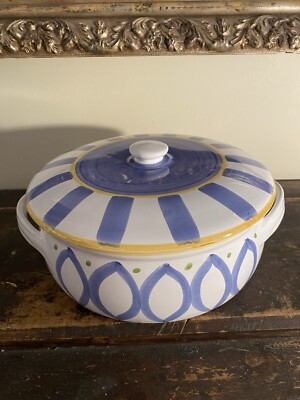 Vintage Pottery Barn Italy Covered Casserole-image