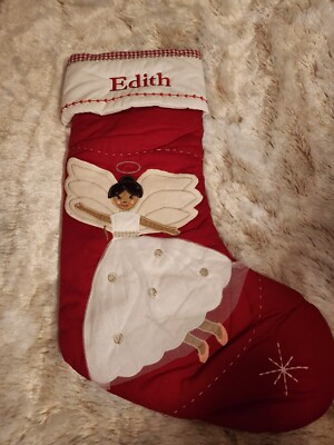 Pottery Barn  quilted Edith Christmas Stocking    10-image