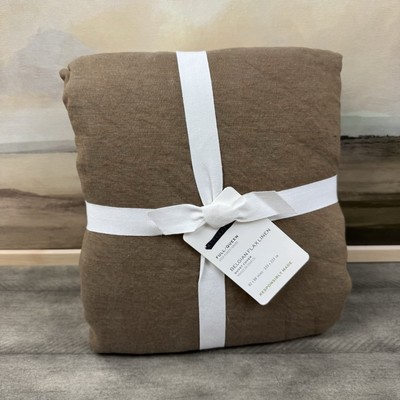Pottery Barn Belgian Flax Linen Duvet Cover Full/Queen Toffee NWOT-image