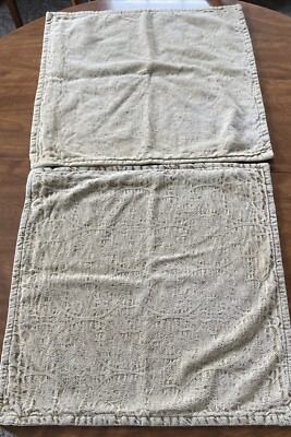 2 Pottery Barn Pillow Shams 20”x20” in Distressed Green/Beige-image