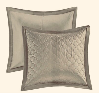 26” x 26” Euro Sham Pillow Covers Quilted Pattern Taupe Beige by Madison Park-image