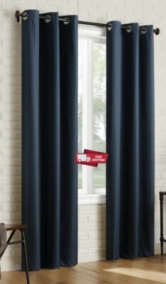 Sun Zero 2-pack Arlo Textured Thermal Insulated Grommet Curtain Panel Pair 40x84-image