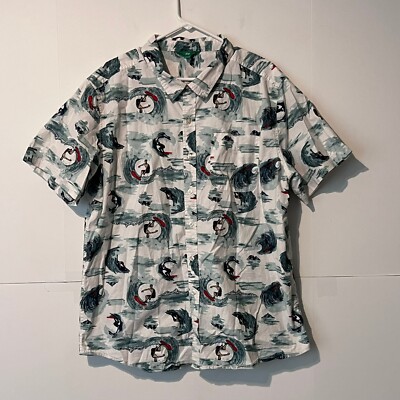 Dip Mens Hawaiian Shirt Size XL Multicolor Surfer Dude Short Sleeve Button Up-image