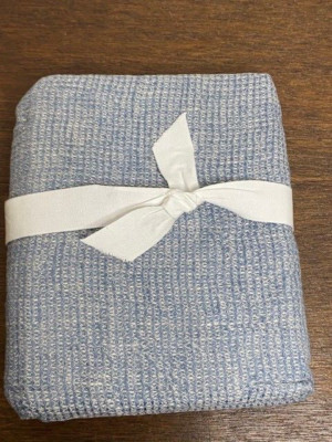 Pottery Barn Euro European Flax Linen Waffle Sham, Chambray-image
