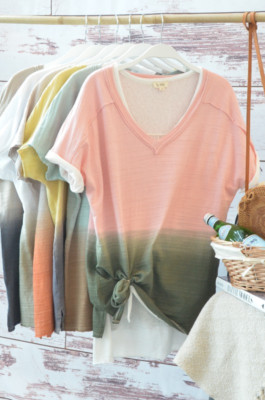 La Miel Peony Dip-Dye Top-image