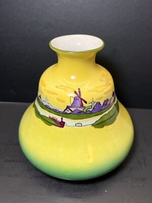 Vintage Haynes Ware HOLLAND SUNSET Unusual Bell Shaped Vase 6.5”-image