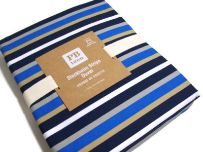 Pottery Barn Teen Multi Colors Stockholm Stripe Cotton Twin Duvet Cover New-image