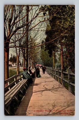 Seattle WA-Washington, Shady Walk At Madison Park, Antique, Vintage Postcard-image