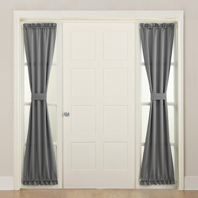 Sun Zero Barrow Energy Efficient Rod Pocket Door Curtain Panel, 26