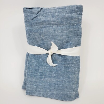 POTTERY BARN Belgian Flax Linen King Sham Chambray - Flaw -image