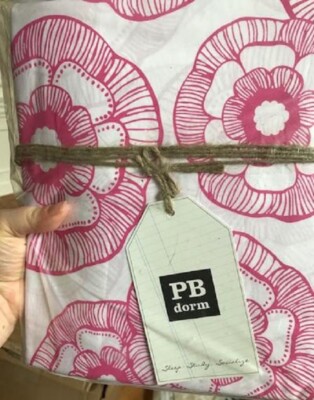 Pottery Barn Mini Fleur Duvet Cover Bright Pink Queen Floral No Shams Teen New🦩-image