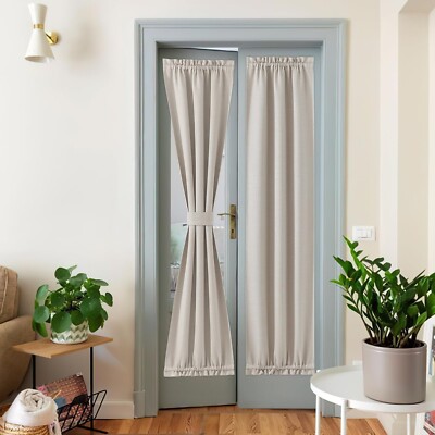 NICETOWN French Door Curtains - Privacy Blackout 26 X 72 Inch Thermal Insulat...-image