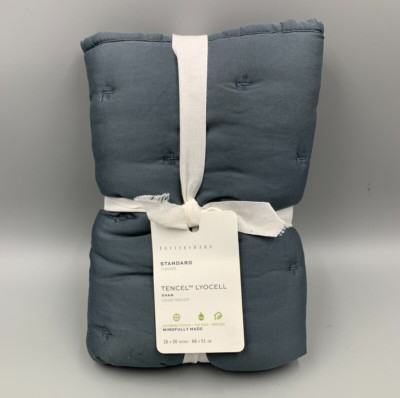 Pottery Barn Tencel Lyocell Sham Steel Blue Standard #H679-image