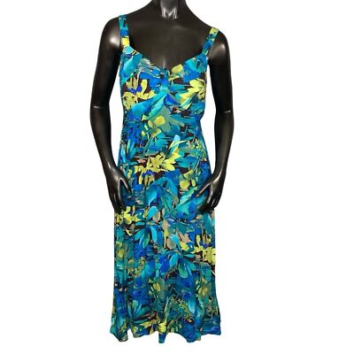 Studio 1940 Midi Floral Dress Womens Size SM Sleeveless Back Zip Adjustable-image