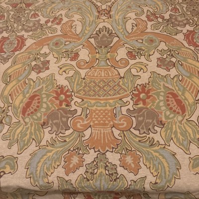 Pottery Barn Queen Simone Duvet Cover Heavy Linen Blend Jacobean Floral Thick-image