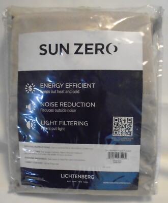 Sun Zero Light Filtering Solid Gray 54” x 63” 1 Grommet Panel Curtain New NIP-image