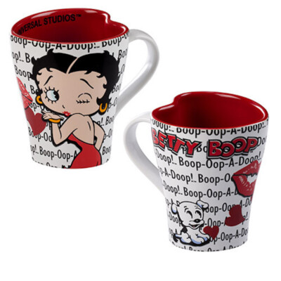 Universal Studios Betty Boop Ceramic Heart Mug 14oz New-image