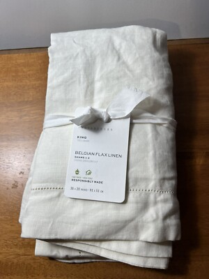 Pottery Barn Belgian Flax Linen Duvet King Shams Ivory-image