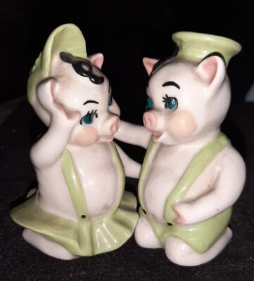 Ceramic Arts Studio Betty Harrington 1950’s Pig Salt and Pepper Dancers-image