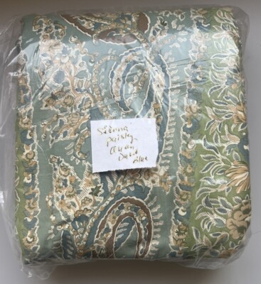 POTTERY BARN Sienna Paisley Blue Green Full/Queen Cotton DUVET COVER-image