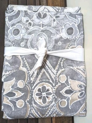Pottery Barn Jacquelyn Medallion Floral Euro Sham Organic Cotton Gray NWOT-image
