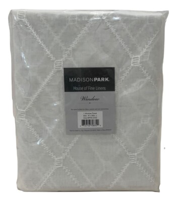 Madison Park Irina Diamond Sheer Rod Pocket Curtain Panel 50
