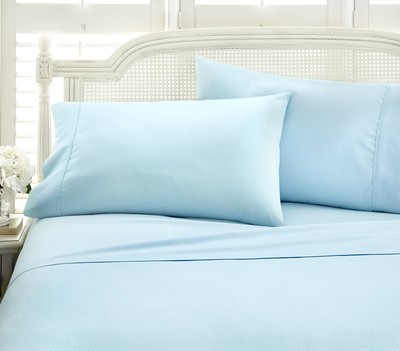 ienjoy Home Embossed 4 Piece Sheet Set, Queen, Chevron Aqua-image