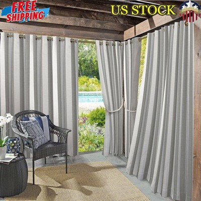 Outdoor Cabana Stripe UV Protectant Room Darkening Curtain 54