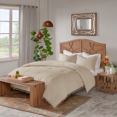 $420 NIP HOTEL COLLECTION Leaflet 3 Pc. Comforter Full/Queen Taupe-image