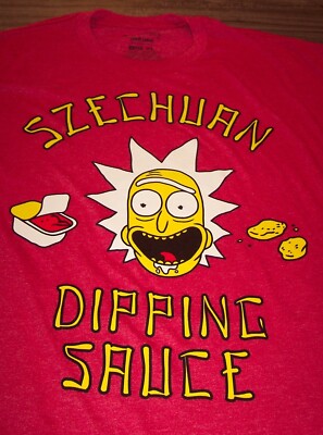 RICK & MORTY SZECHUAN DIPPING SAUCE Adult Swim T-Shirt MENS XL NEW-image