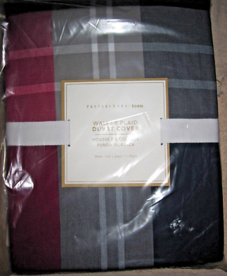 Pottery Barn Teen Walker Plaid Duvet Cover - Size Twin - NWT-image