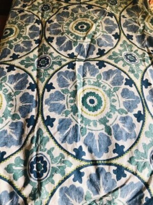 Pottery Barn Veronica Medallion Duvet Cover Blue Queen 2 Standard Shams 3pc Rare-image