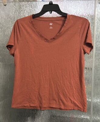 Ladies Brick Brown 20” P2P 24” Length Fade Mark On Front See Pic Large-image