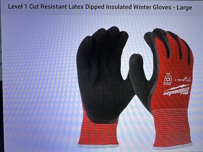 Milwaukee 48-22-8912 Level1 Cut Resistant Latex Dipped Insulated (LOT OF 3)-image