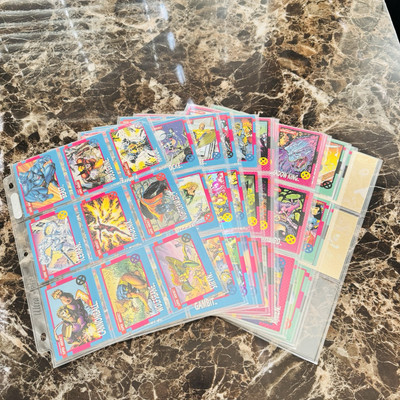 1992 Impel Marvel X-Men Series 1 Complete Base Set 1-100 + 5 Gold Hologram Cards-image