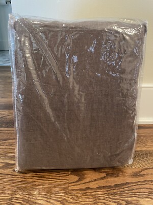 New POTTERY BARN BELGIAN FLAX LINEN DUVET COVER KING/CAL KING ~ DARK FLAX-image