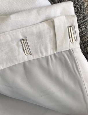 Set (7) Pottery Barn Silver Metal Drapery Curtain Hooks 1.5 