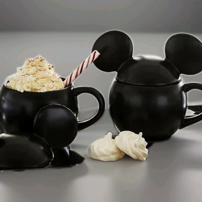 NEW RARE Pottery Barn Disney Mickey Mouse Lidded Mug 20 OZ Stoneware NIB -image